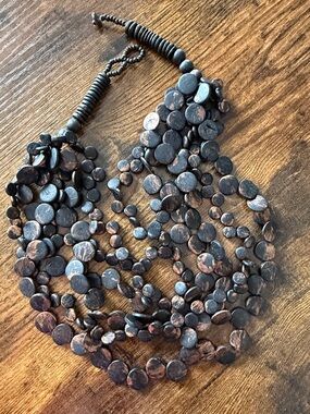 Handcrafted Black and Copper Beaded Statement Necklace
